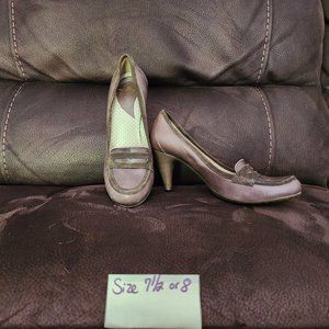 Brown Heeled Loafers